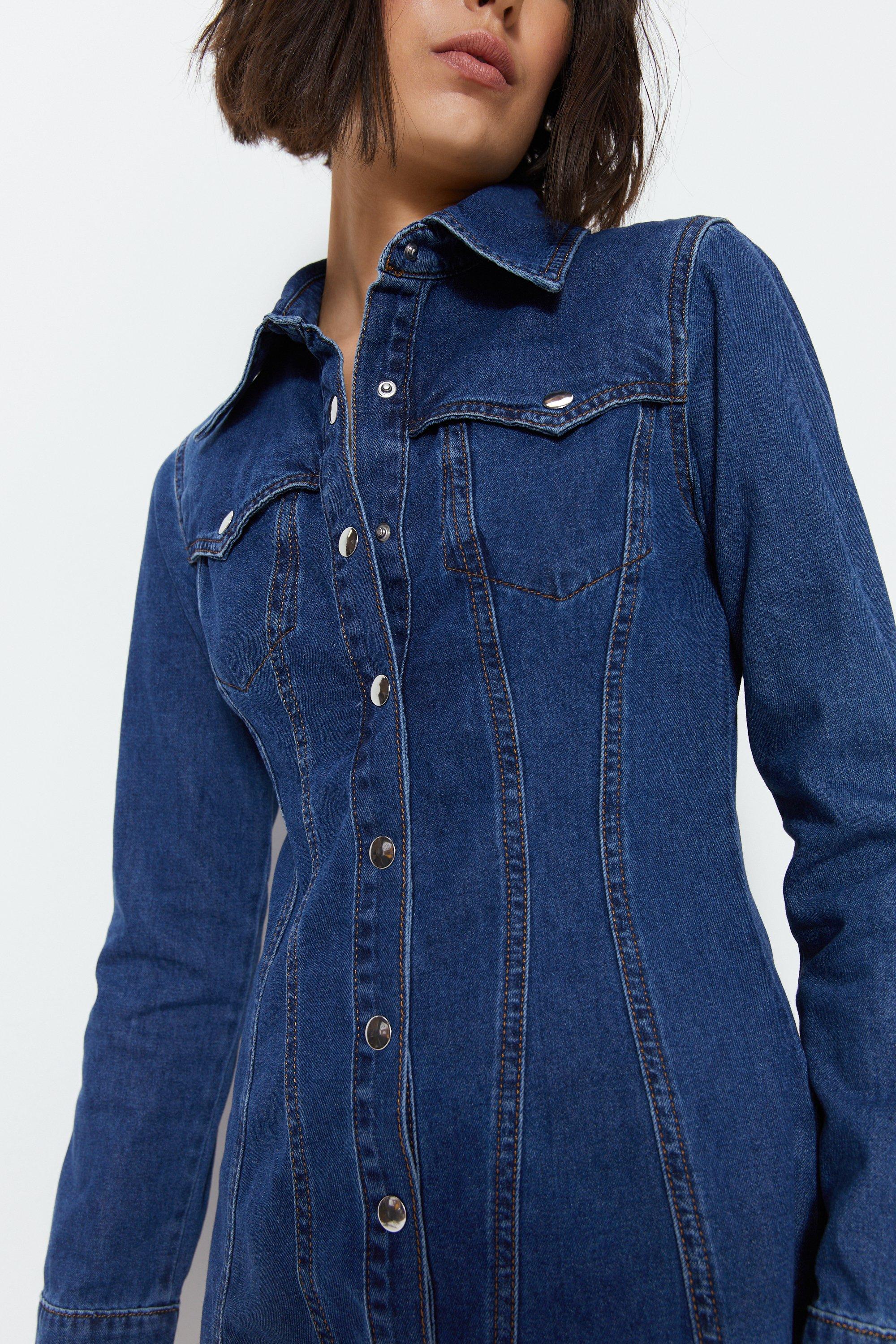 Denim shirt cheap dress warehouse